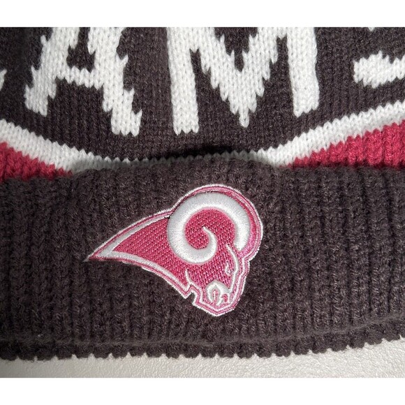 ‘47 Los Angeles Rams Pom Beanie Winter Hat - Pink & Gray  NFL One Size - Picture 7 of 7